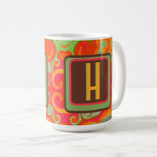 Retro Abstrakt-Moderner Lehrer Erstklassenkopf Kaffeetasse (VorderseiteRechts)