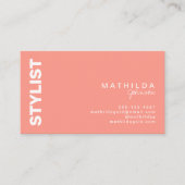 Retro Abstrakt Peach White Checkerboard Künstleris Visitenkarte (Vorderseite)