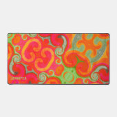 Retro Abstrakt Playful Boho Designname Schreibtischunterlage (Vorderseite)