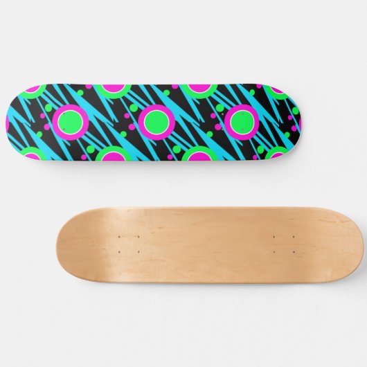 Retro Abstrakt Polka Dot Muster Skateboard (Horizontal)
