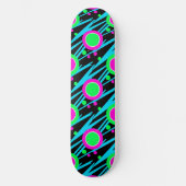 Retro Abstrakt Polka Dot Muster Skateboard (Vorderseite)