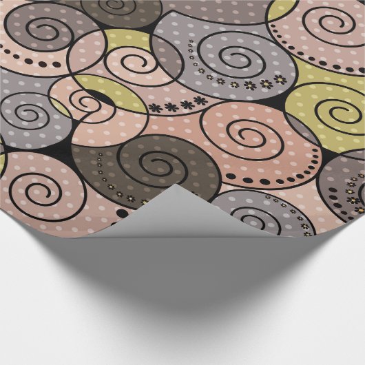 Retro, abstrakt, Spiralen Geschenkpapier (Ecke)