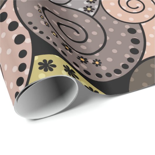 Retro, abstrakt, Spiralen Geschenkpapier (Rolleneckpunkt)