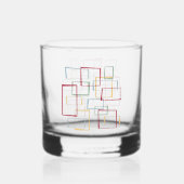 Retro Abstrakt Squares Red Blue Green Yellow MCM Whiskyglas (Rückseite)