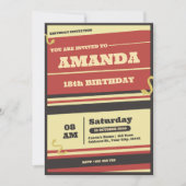 Retro Abstrakt Vintag 18. Geburtstag Einladung (Vorderseite)