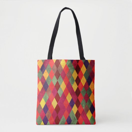 Retro Abstrakt: Vintages Muster Tasche (Vorderseite)