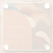 Retro Abstrakt Wave Arch Gran Café Al Porto Glasuntersetzer (Rückseite)