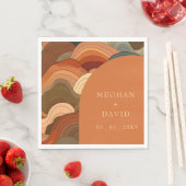 Retro Abstrakt Wave Arch Gran Café Al Porto Serviette (Beispiel)