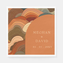 Retro Abstrakt Wave Arch Gran Café Al Porto Serviette