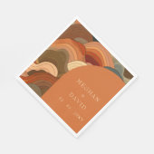 Retro Abstrakt Wave Arch Gran Café Al Porto Serviette (Ecke)