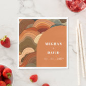 Retro Abstrakt Wave Arch Gran Café Al Porto Serviette (Beispiel)