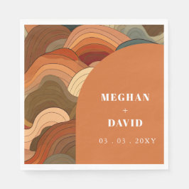 Retro Abstrakt Wave Arch Gran Café Al Porto Serviette