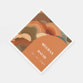 Retro Abstrakt Wave Arch Gran Café Al Porto Serviette (Ecke)