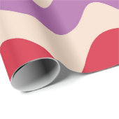 Retro Abstrakt Waves Rosa Lila rotes Muster Geschenkpapier (Rolleneckpunkt)