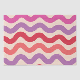 Retro Abstrakt Waves Rosa Lila rotes Muster Seidenpapier