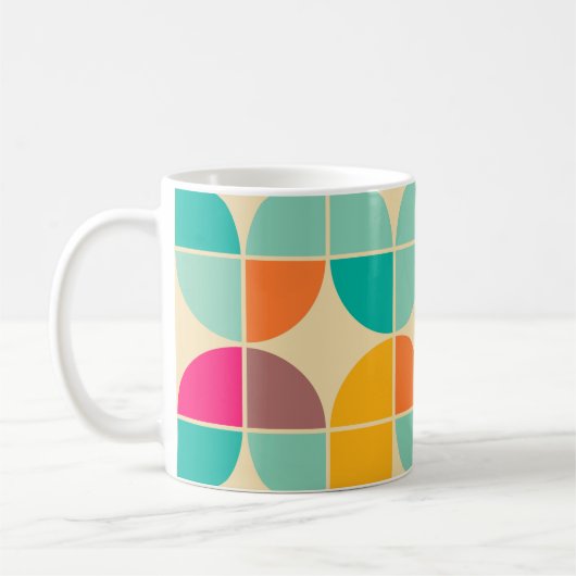 Retro Abstrakt: Zeitloses Nahtloses Design. Kaffeetasse (Links)
