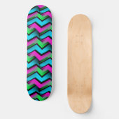 Retro Abstrakt Zigzag Muster Skateboard (Vorderseite)