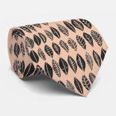 Retro Abstrakte Blätter im rosa Hintergrund Krawatte (Gerollt)