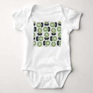 Retro Abstrakte Blätter: Nahtloser Vintager Stil Baby Strampler