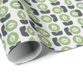 Retro Abstrakte Blätter: Nahtloser Vintager Stil Geschenkpapier (Rolleneckpunkt)