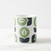 Retro Abstrakte Blätter: Nahtloser Vintager Stil Kaffeetasse (Mittel)