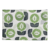 Retro Abstrakte Blätter: Nahtloser Vintager Stil Kissenbezug (Rückseite)