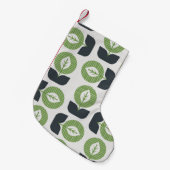 Retro Abstrakte Blätter: Nahtloser Vintager Stil Kleiner Weihnachtsstrumpf (Vorderansicht (hängend))