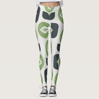 Retro Abstrakte Blätter: Nahtloser Vintager Stil Leggings