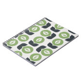 Retro Abstrakte Blätter: Nahtloser Vintager Stil Notizblock (Linke Seite)