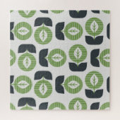 Retro Abstrakte Blätter: Nahtloser Vintager Stil Puzzle (Horizontal)