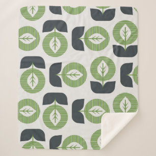 Retro Abstrakte Blätter: Nahtloser Vintager Stil Sherpadecke