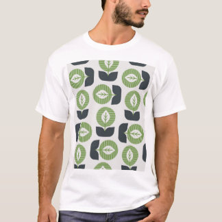 Retro Abstrakte Blätter: Nahtloser Vintager Stil T-Shirt