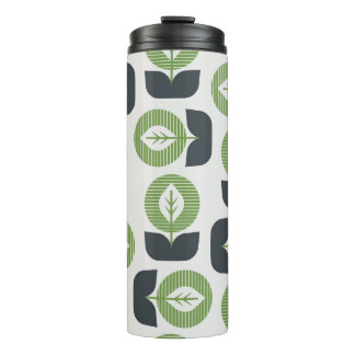 Retro Abstrakte Blätter: Nahtloser Vintager Stil Thermosbecher