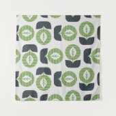 Retro Abstrakte Blätter: Nahtloser Vintager Stil Wandteppich (Vorderseite (Horizontal))