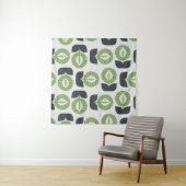 Retro Abstrakte Blätter: Nahtloser Vintager Stil Wandteppich (Beispiel (Horizontal))