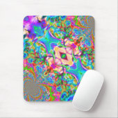 Retro abstrakte blaue Blume Blumenfeld Mousepad (Mit Mouse)