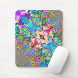 Retro abstrakte blaue Blume Blumenfeld Mousepad