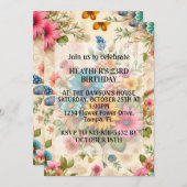 Retro Abstrakte Blume Art Geburtstagsparty Einladung (Vorne/Hinten)