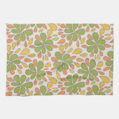Retro-Abstrakte Blume aus den 1970er Jahren, grün- Geschirrtuch (Horizontal)