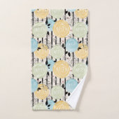 Retro, abstrakte Blume Badhandtuch Set (Handtuch)