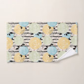 Retro, abstrakte Blume Badhandtuch Set (Handtuch)