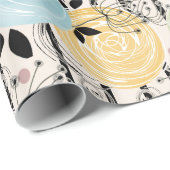Retro, abstrakte Blume Geschenkpapier (Rolleneckpunkt)