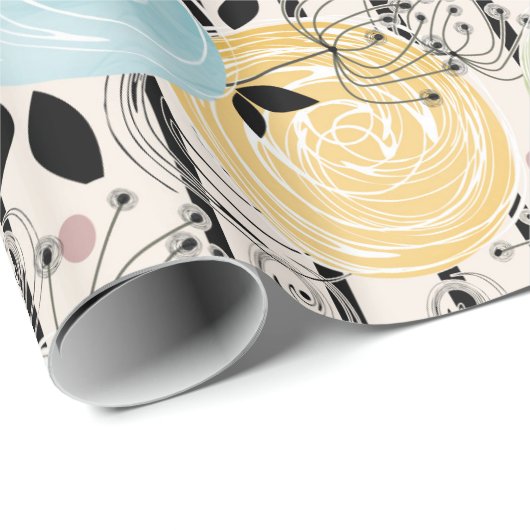 Retro, abstrakte Blume Geschenkpapier (Rolleneckpunkt)