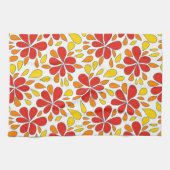 Retro-Abstrakte Blume in den 1970er Jahren Geschirrtuch (Horizontal)