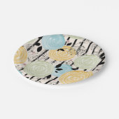 Retro, abstrakte Blume Pappteller (Schrägansicht)