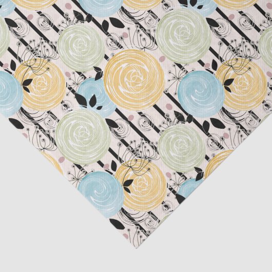 Retro, abstrakte Blume Seidenpapier (Ausschnitt)