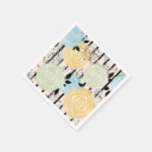 Retro, abstrakte Blume Serviette (Ecke)