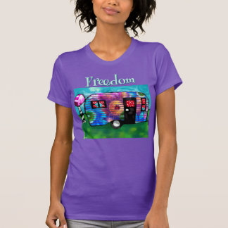 Retro-Abstrakte Blumen-Camp-Anhänger-Freiheit T-Shirt