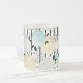 Retro, abstrakte Blumen Mattglastasse (Vorderseite Links)