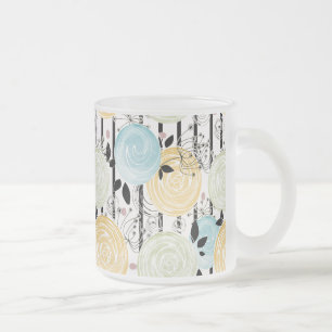 Retro, abstrakte Blumen Mattglastasse